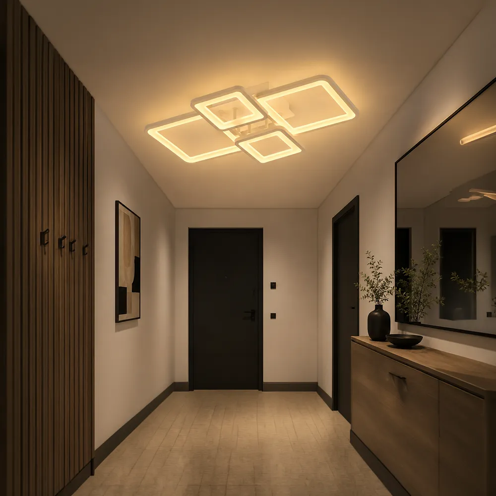 Alessandro Design Ella lustra LED 67W alba 4 patrate dimabila