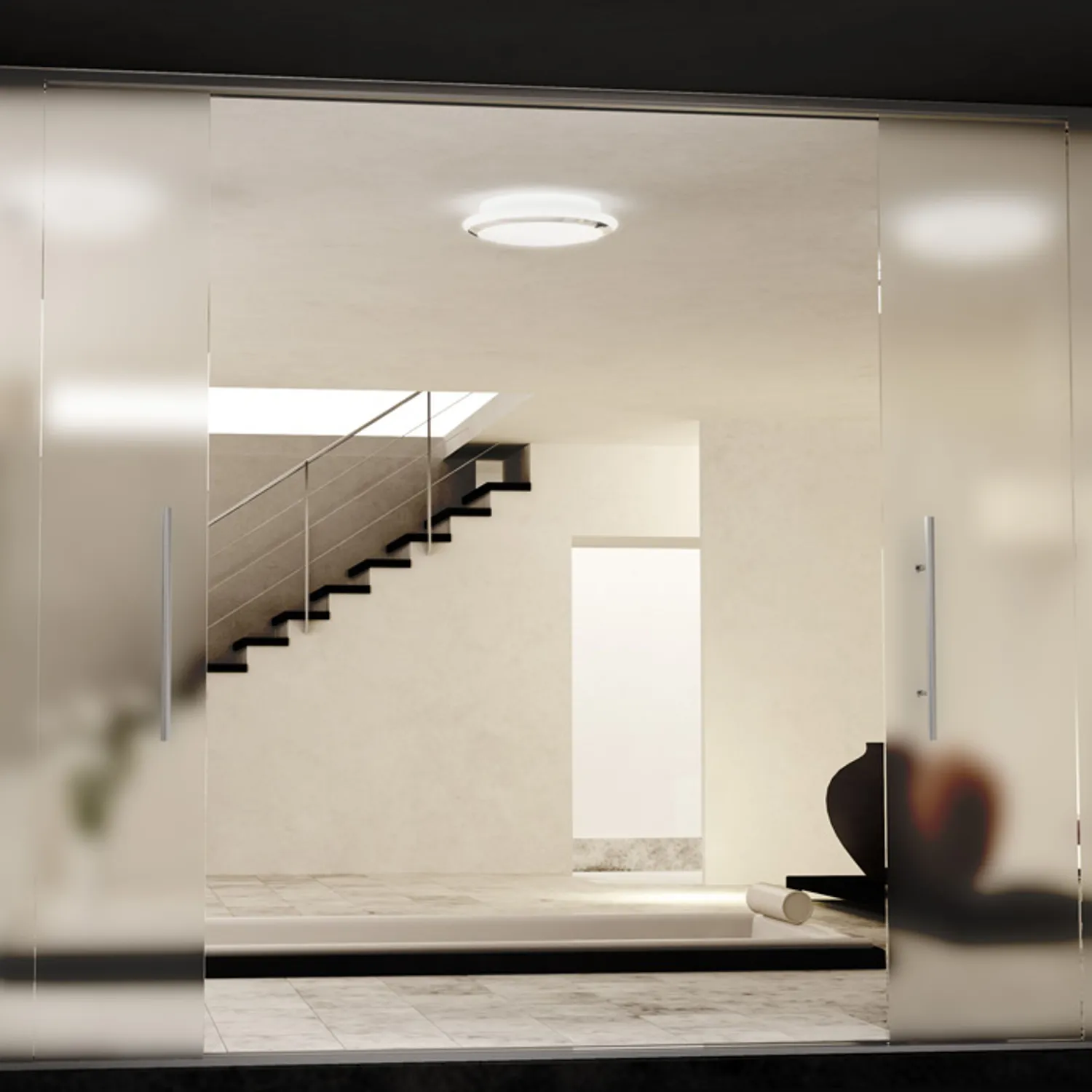 Rendl AREA plafoniera opal-crom 2D compacta