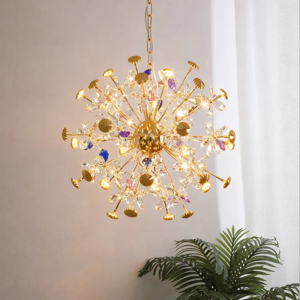 Alessandro Design FloraLux candelabru cristal auriu 32xG4 54,5cm
