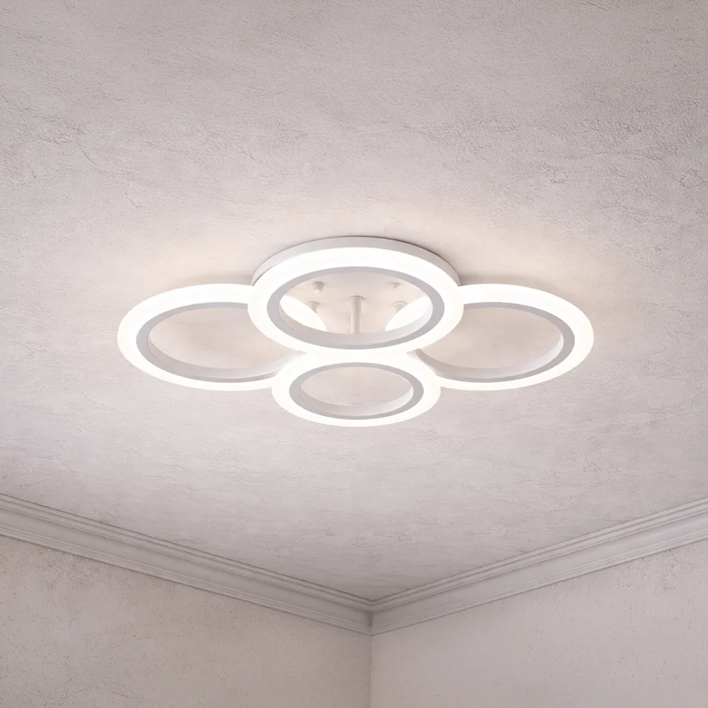 Alessandro Design Betty 43W lustra LED alba 4 cercuri dimabila