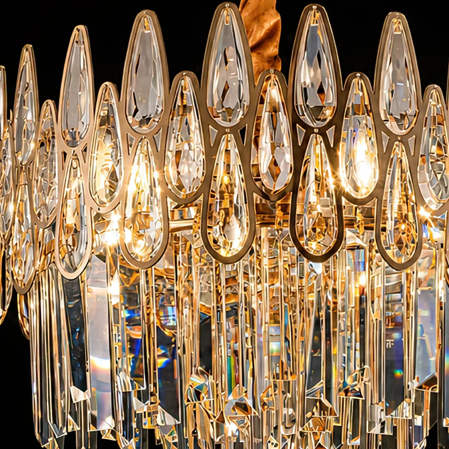 Alessandro Design ALHAMBRA Nobile candelabru cristal auriu D40cm