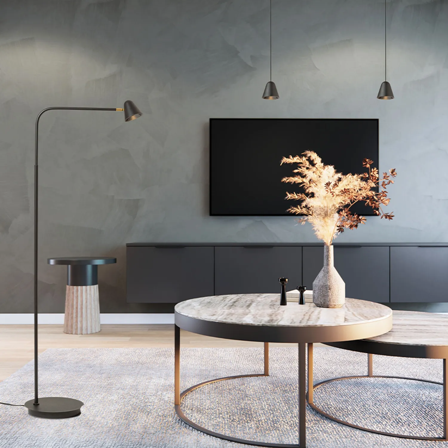 Rendl Stig pendul LED negru bar insula