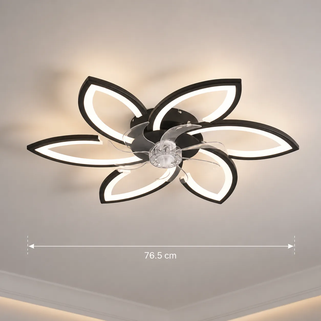 Alessandro Design Anemo lustra LED ventilator 36W neagra D76,5