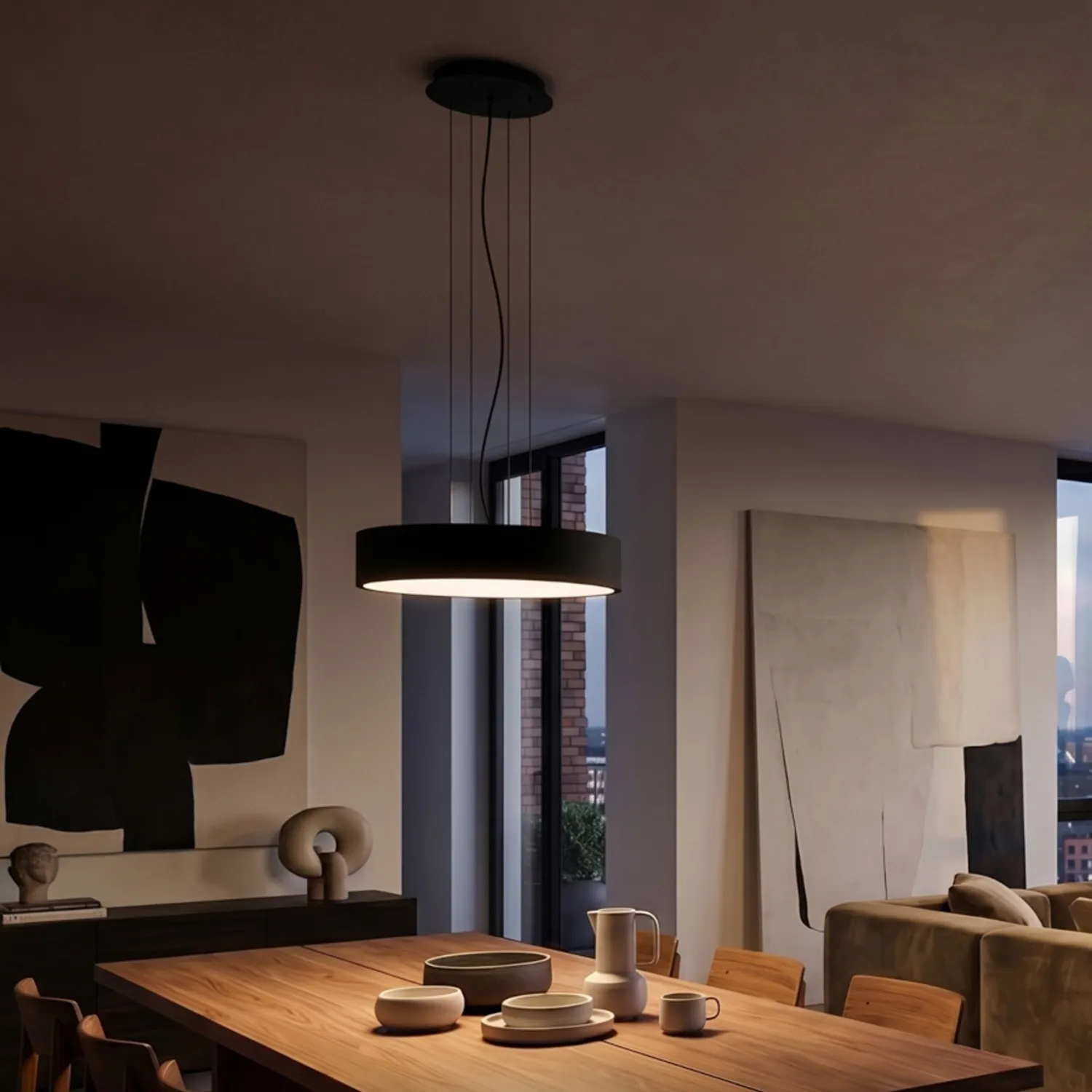 Rendl Light Studio Mezzo 40/60 set pendul alb-negru