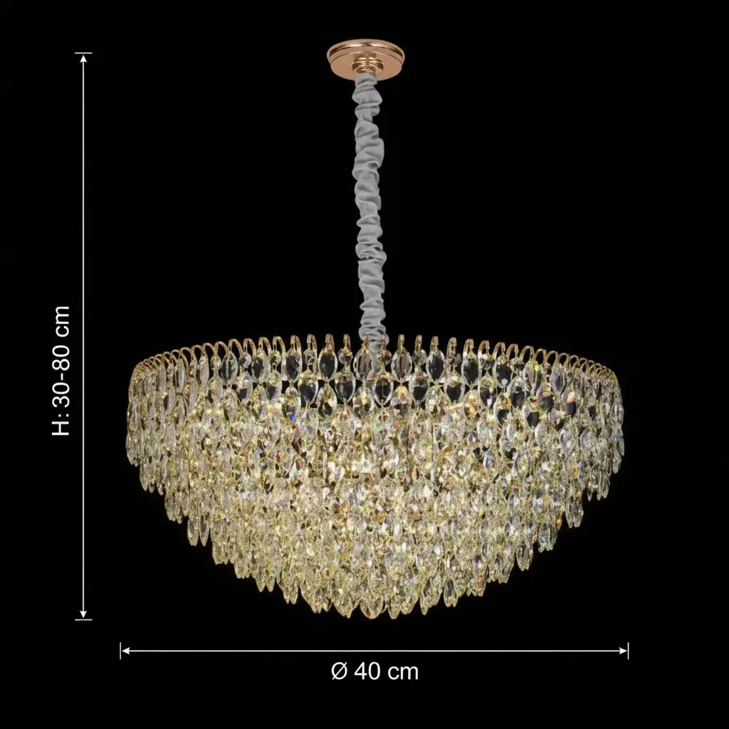 Alessandro Design Erdenet Nobile candelabru cristal 5xE14 auriu 40cm