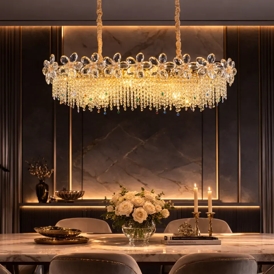 Alessandro Design Blossom Imperio candelabru cristal 20xE14 auriu 100cm