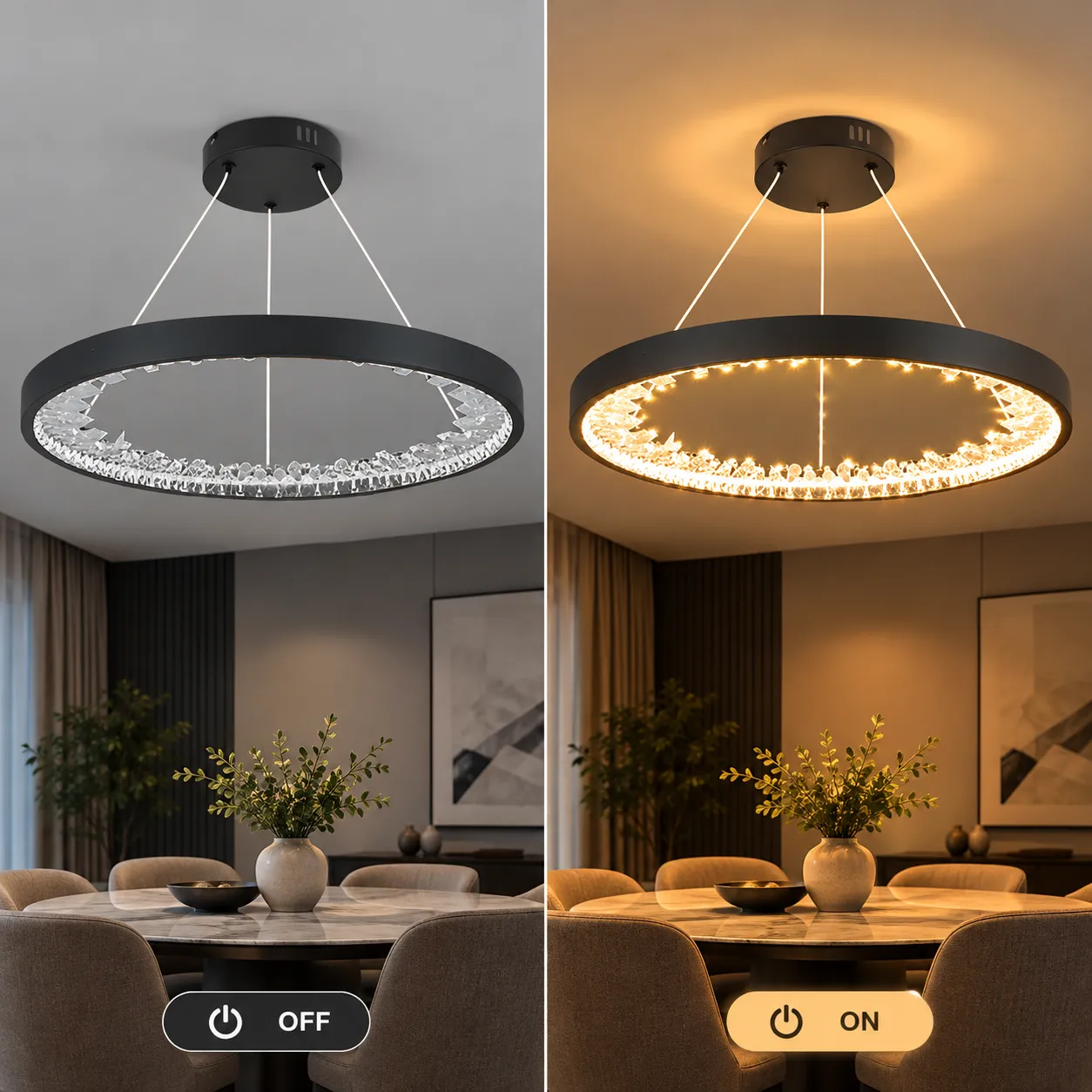 Alessandro Design lustra LED suspendata neagra 28W 1 cerc
