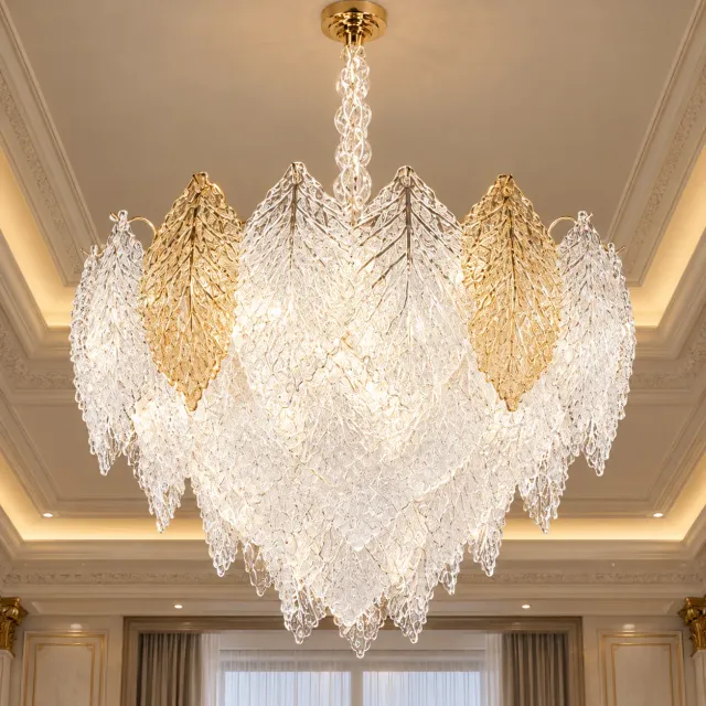 Alessandro Design LACE Eleganza candelabru cristal auriu 9xE14