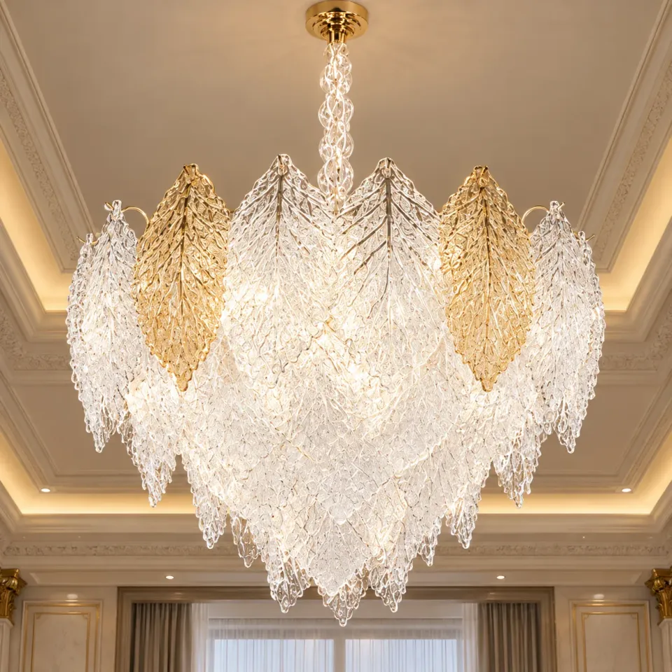 Alessandro Design LACE Eleganza candelabru cristal auriu 9xE14