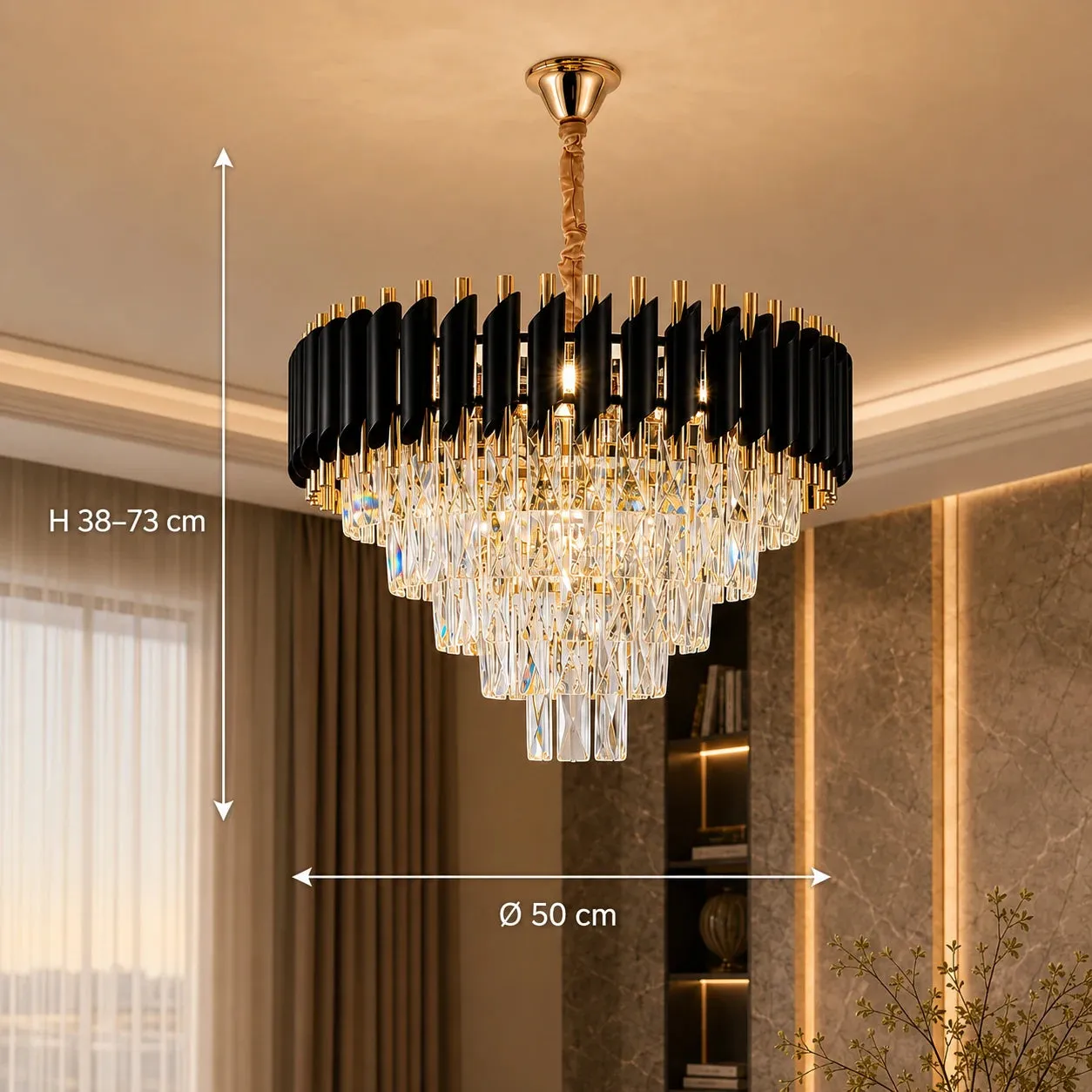 Alessandro Design Versailles Elegance candelabru cristal auriu 8xE14
