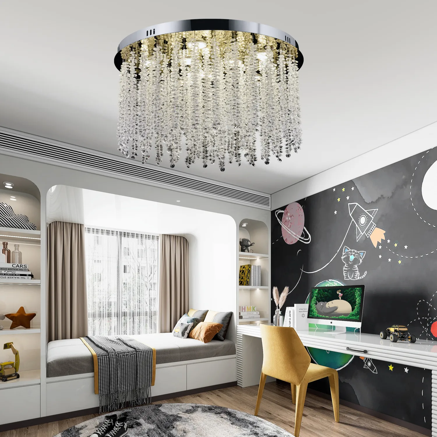 Alessandro Design LLC215/550WH candelabru cristal LED auriu 29W