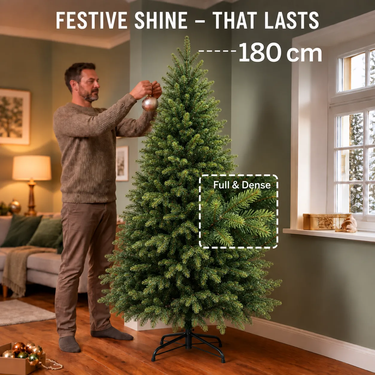 Alessandro Design EIS brad artificial 180 cm verde 545 vârfuri