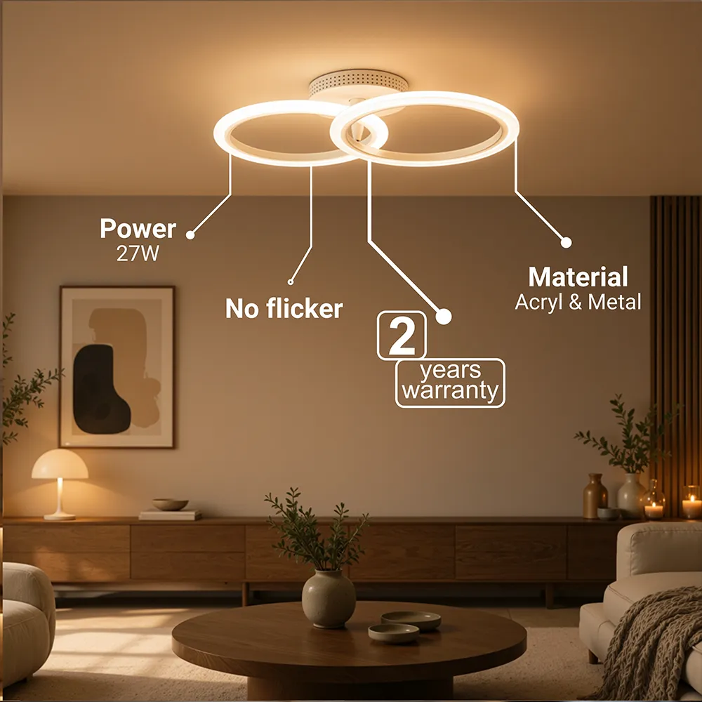 Alessandro Design BETTY 27W Lustra LED 2 Cercuri Alba