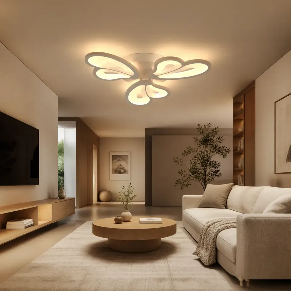 Alessandro Design Blossom lustra LED 40W alba cu telecomanda