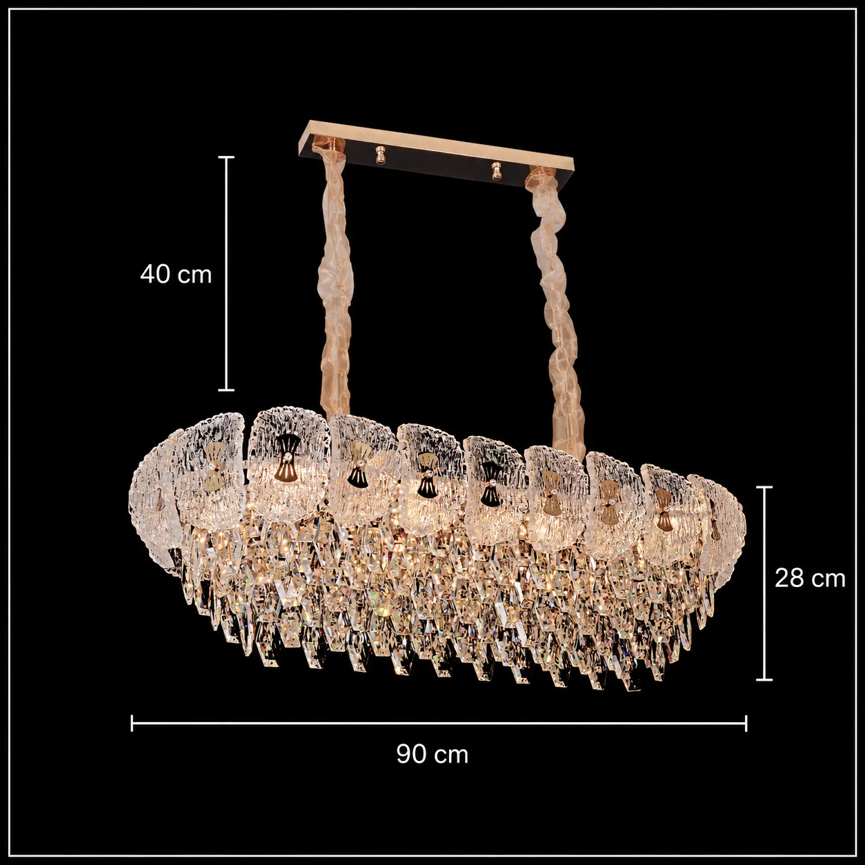 Alessandro Design DONNO Supremo candelabru cristal auriu 11xE14
