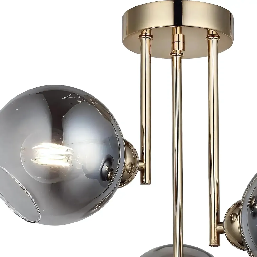 Alessandro Design MODUS candelabru 3 globuri aurii 3xE27 38cm