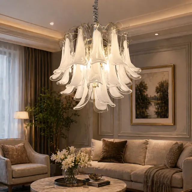 Alessandro Design Murano Eleganza candelabru cristal 4xE14 alb 50cm