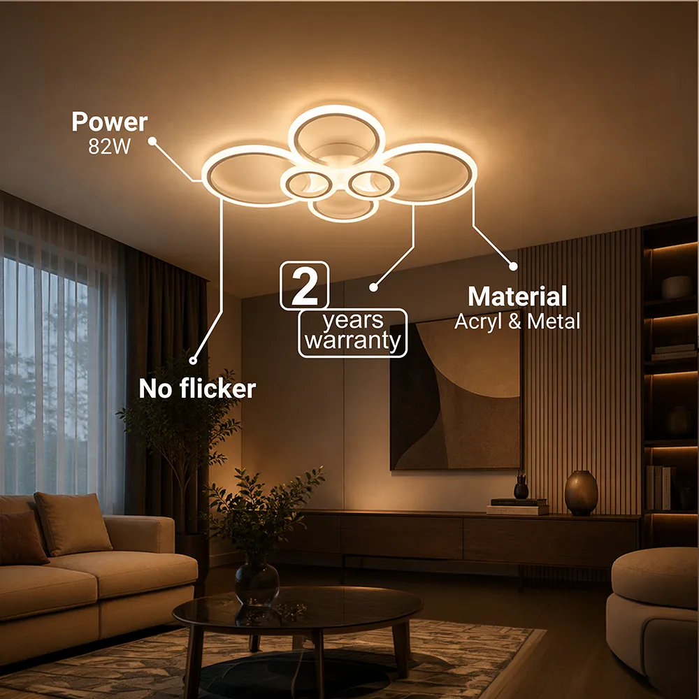 Alessandro Design Betty 82W lustra LED alba 6 cercuri dimabila