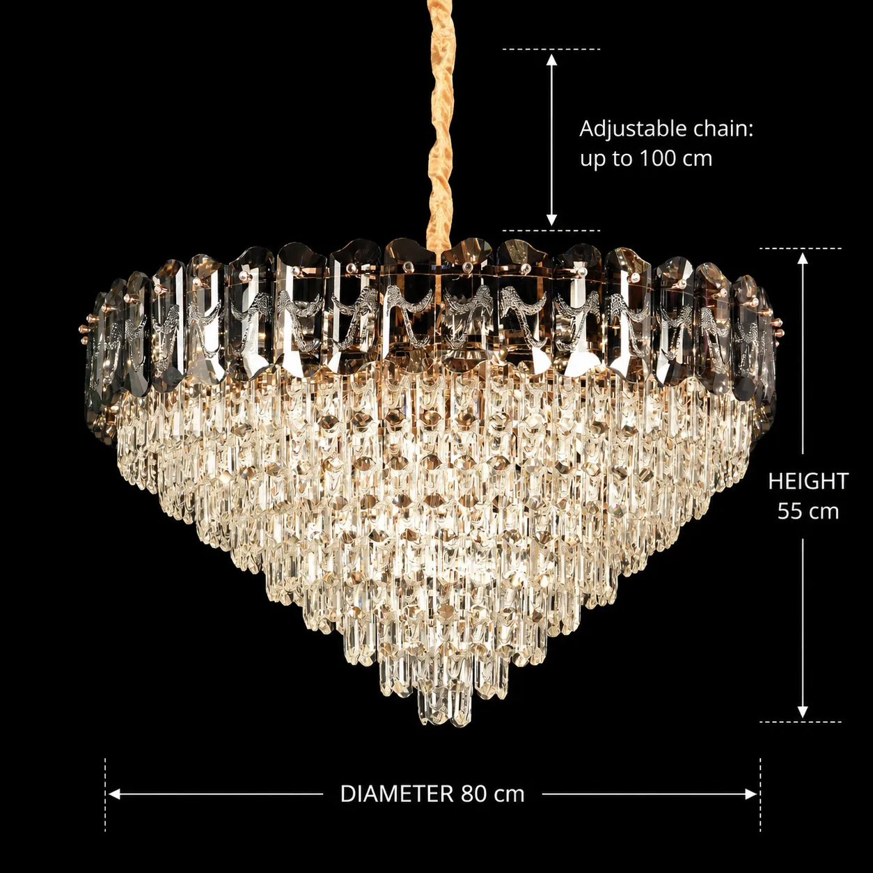 Alessandro Design AURUM Regalis lustra cristal 22xE14 aurie