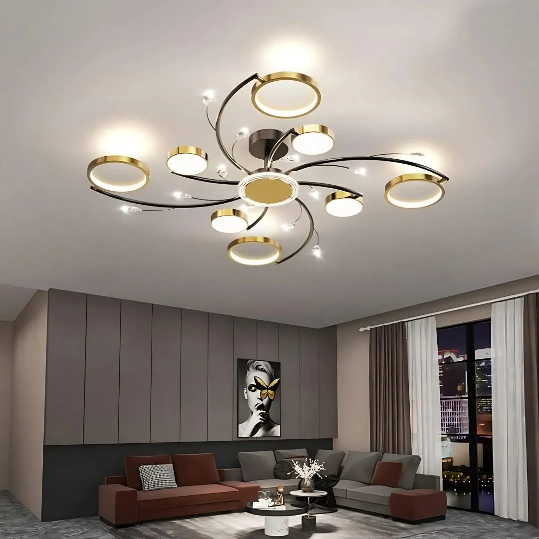 Alessandro Design Karina Lustra LED Aurie 65W cu Telecomanda
