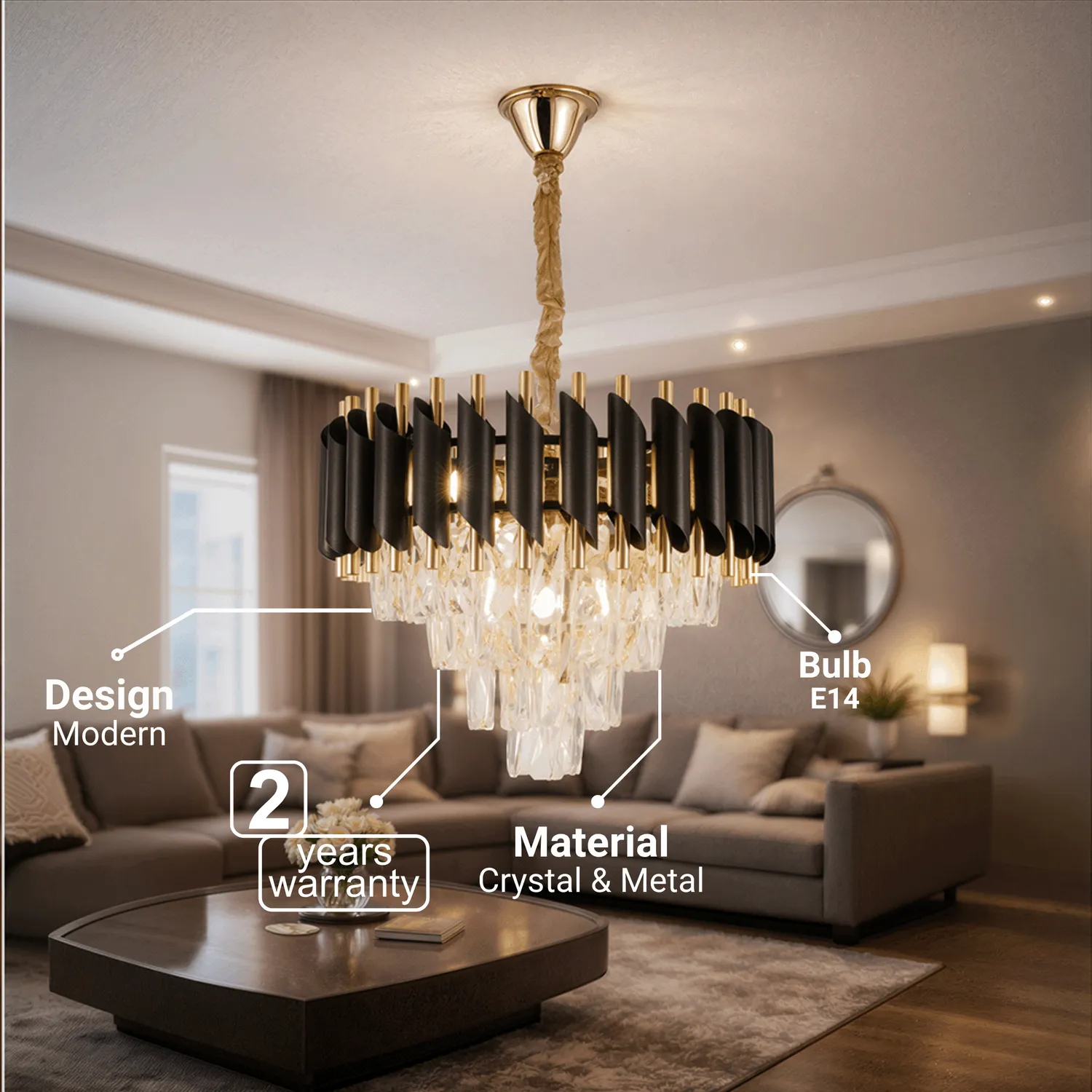 Alessandro Design VERSAILLES Nobile candelabru 40cm 5xE14