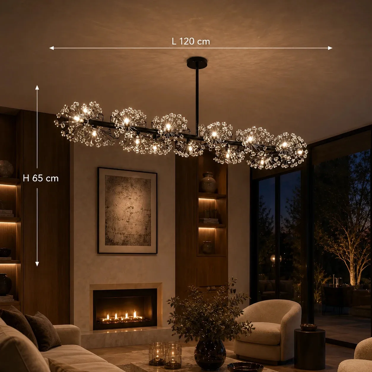 Alessandro Design PETERHOF Regalis candelabru cristal negru 120cm