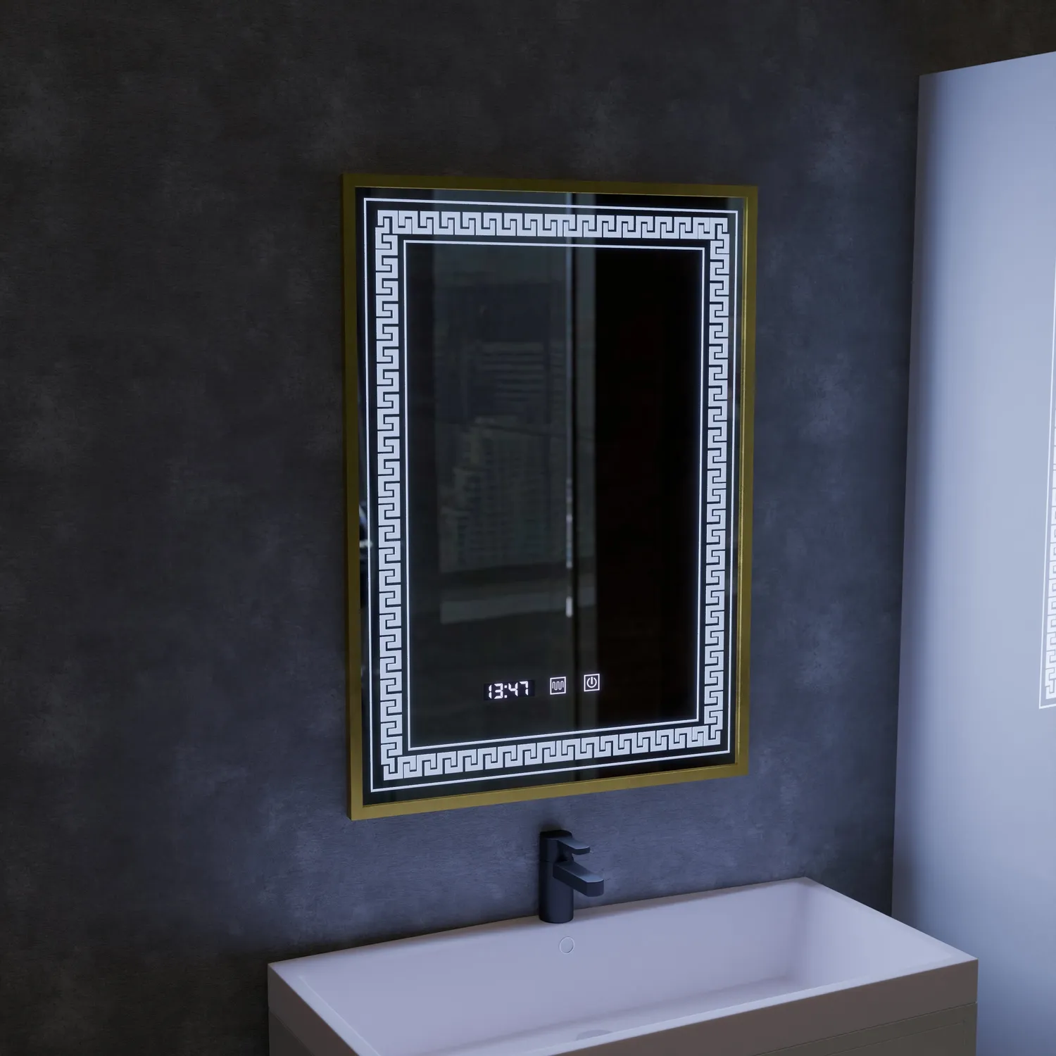 Alessandro Design Bruno oglinda LED 60x80cm rama aurie