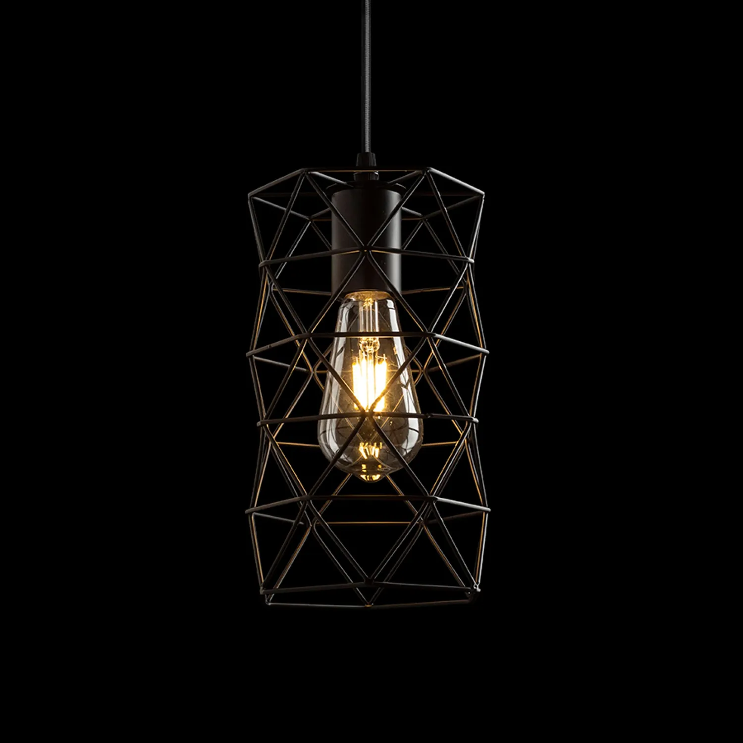 Rendl Ilusia pendul negru plasa metalica E27