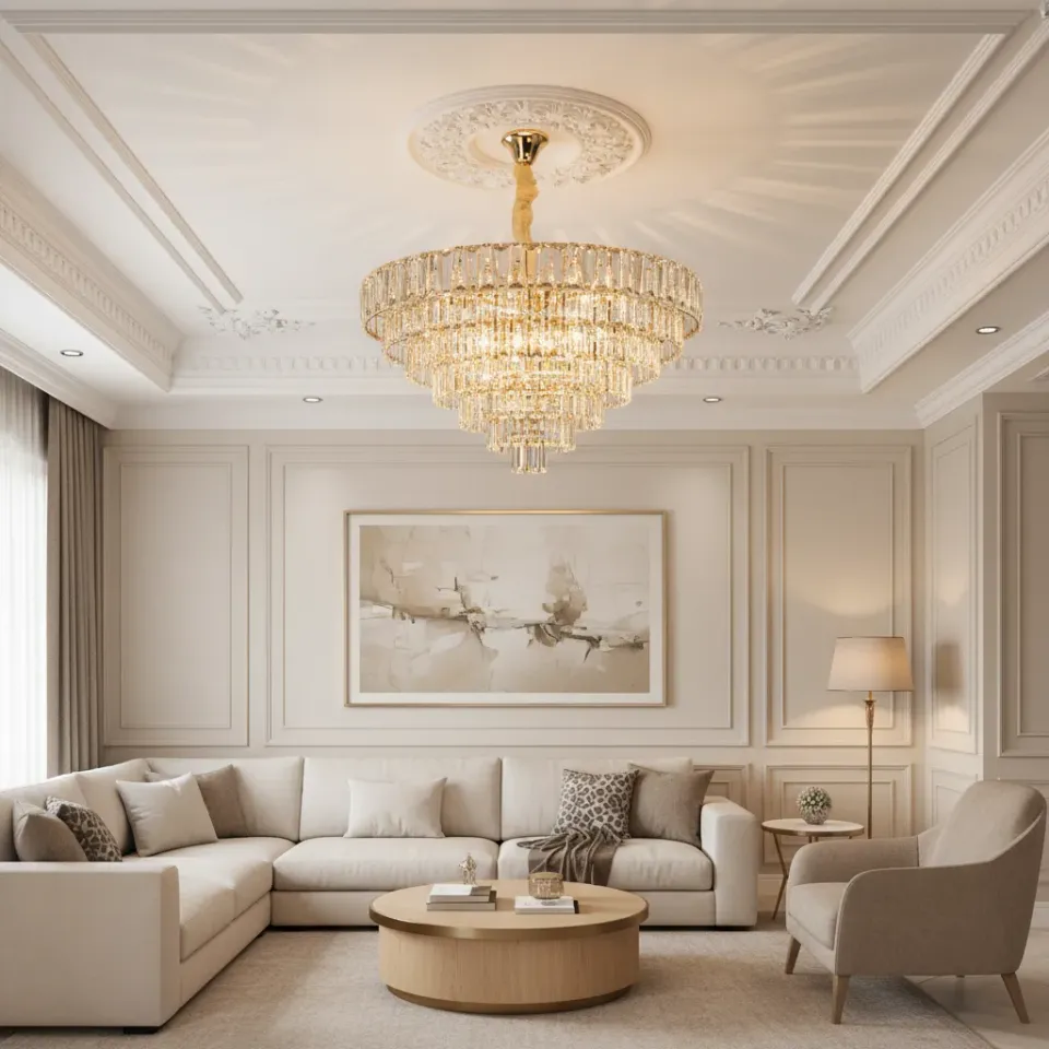 Alessandro Design Valmont Regalis candelabru cristal 15xE14 auriu D80