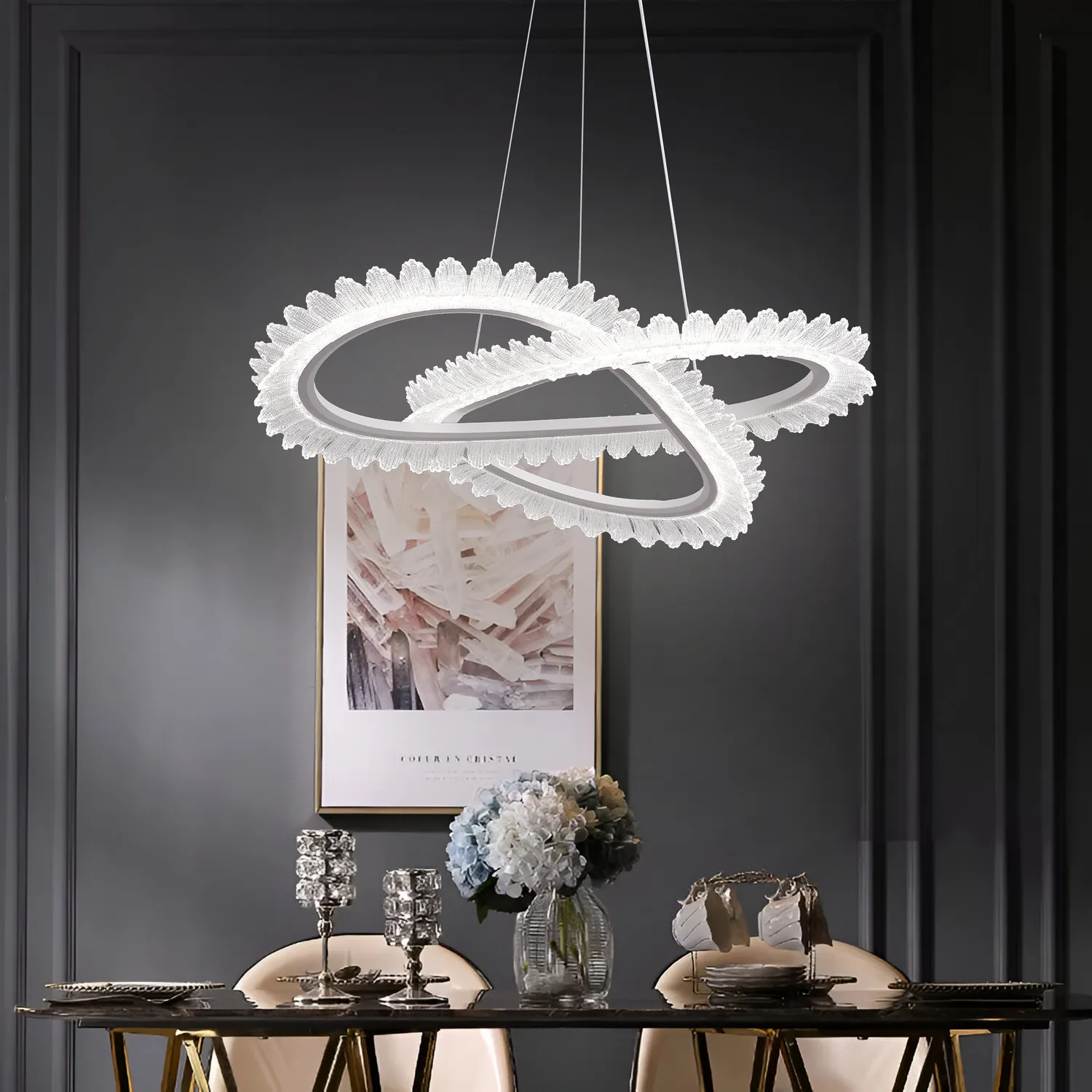 Alessandro Design LT187WH Lustra LED 52W cristal telecomanda