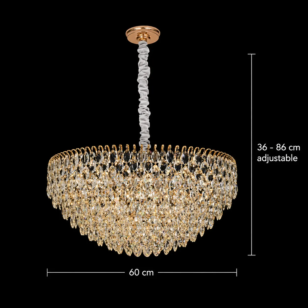 Alessandro Design Erdenet Magno candelabru cristal auriu 12xE14