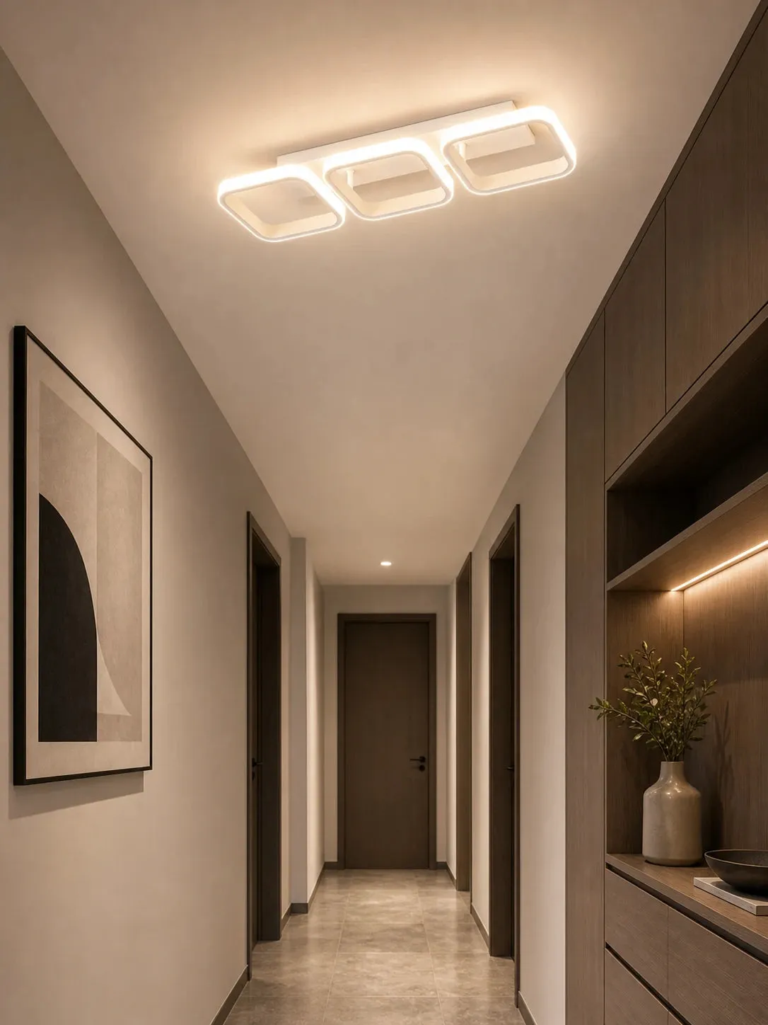 Alessandro Design VERTEX lustră LED albă 34W 3 pătrate