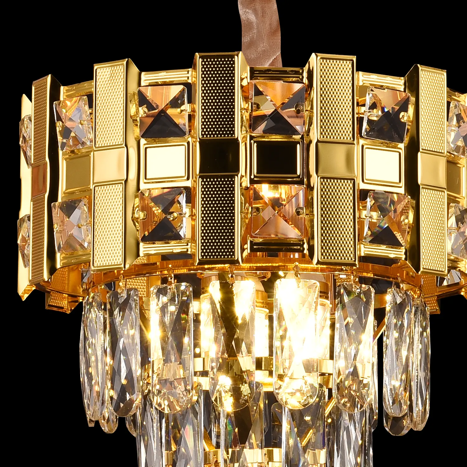 Alessandro Design BRAN Petito candelabru cristal 3xE14 auriu 30cm