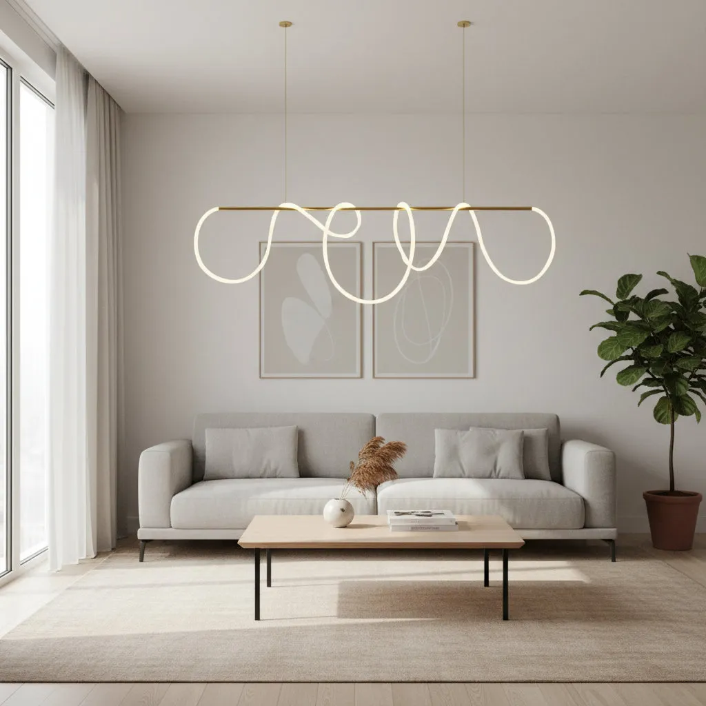 Alessandro Design Divino lustra LED 96W aurie 150 cm