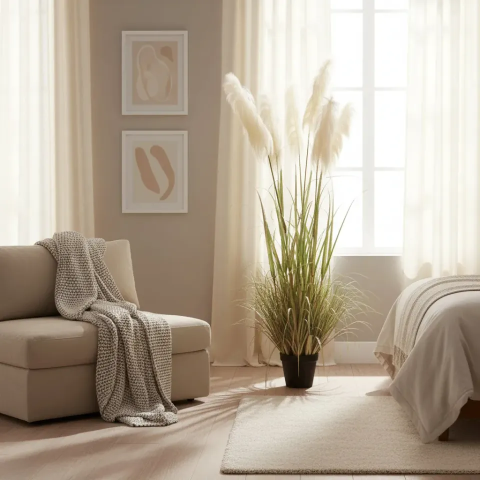 Alessandro Design iarba ornamentala artificiala 180cm 5 fire roz