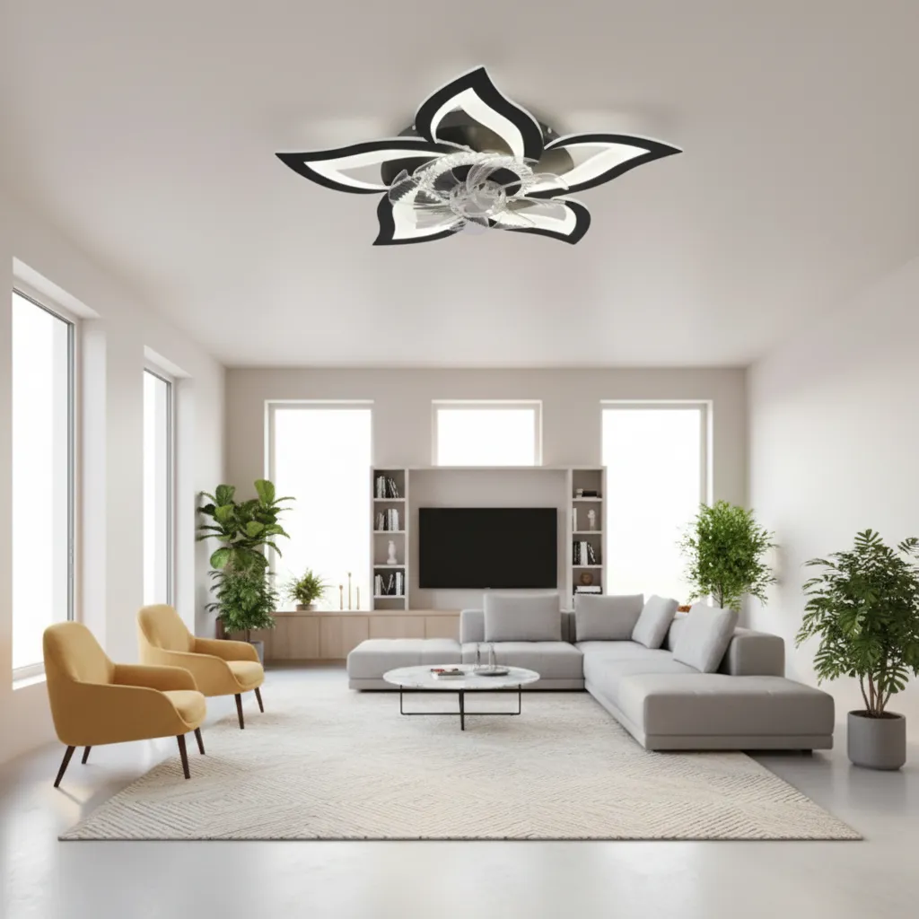 Alessandro Design ANEMO lustră LED ventilator neagră D85cm 49W