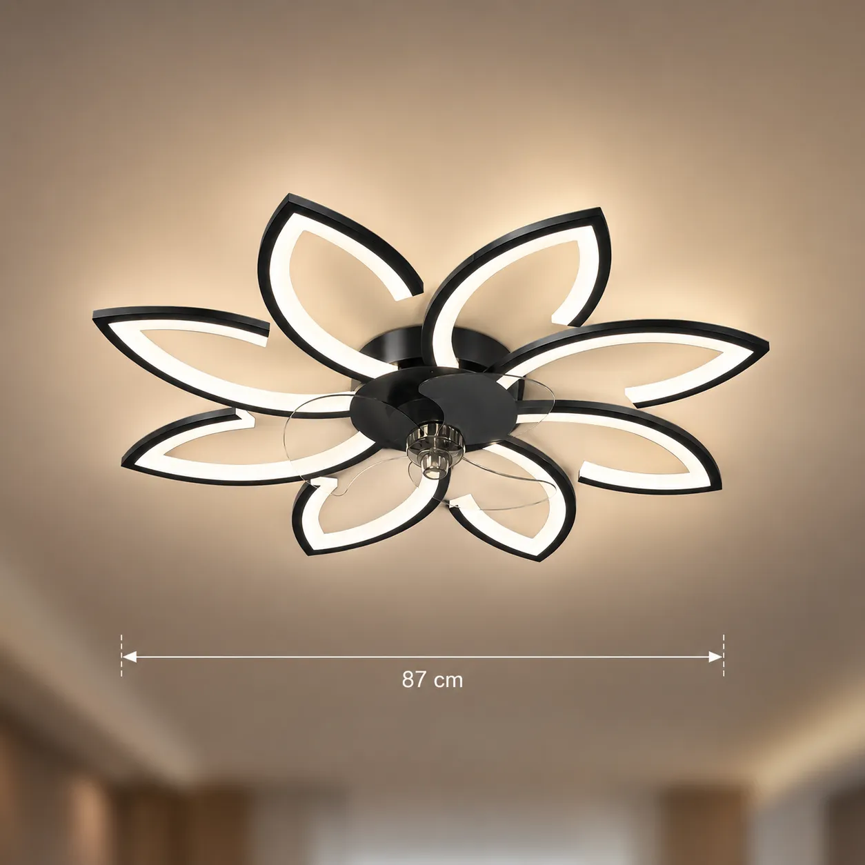 Alessandro Design Anemo 47W lustra LED ventilator D87cm neagra
