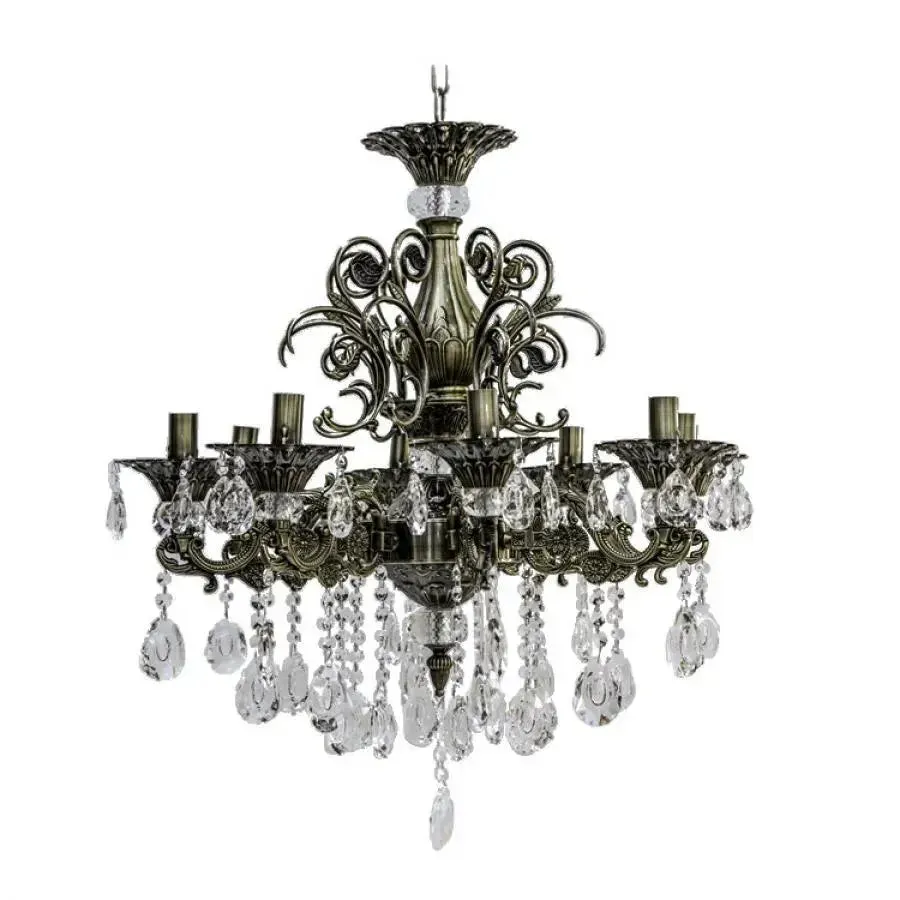 Alessandro Design Sanssouci Magno candelabru cristal 8x E14 bronz
