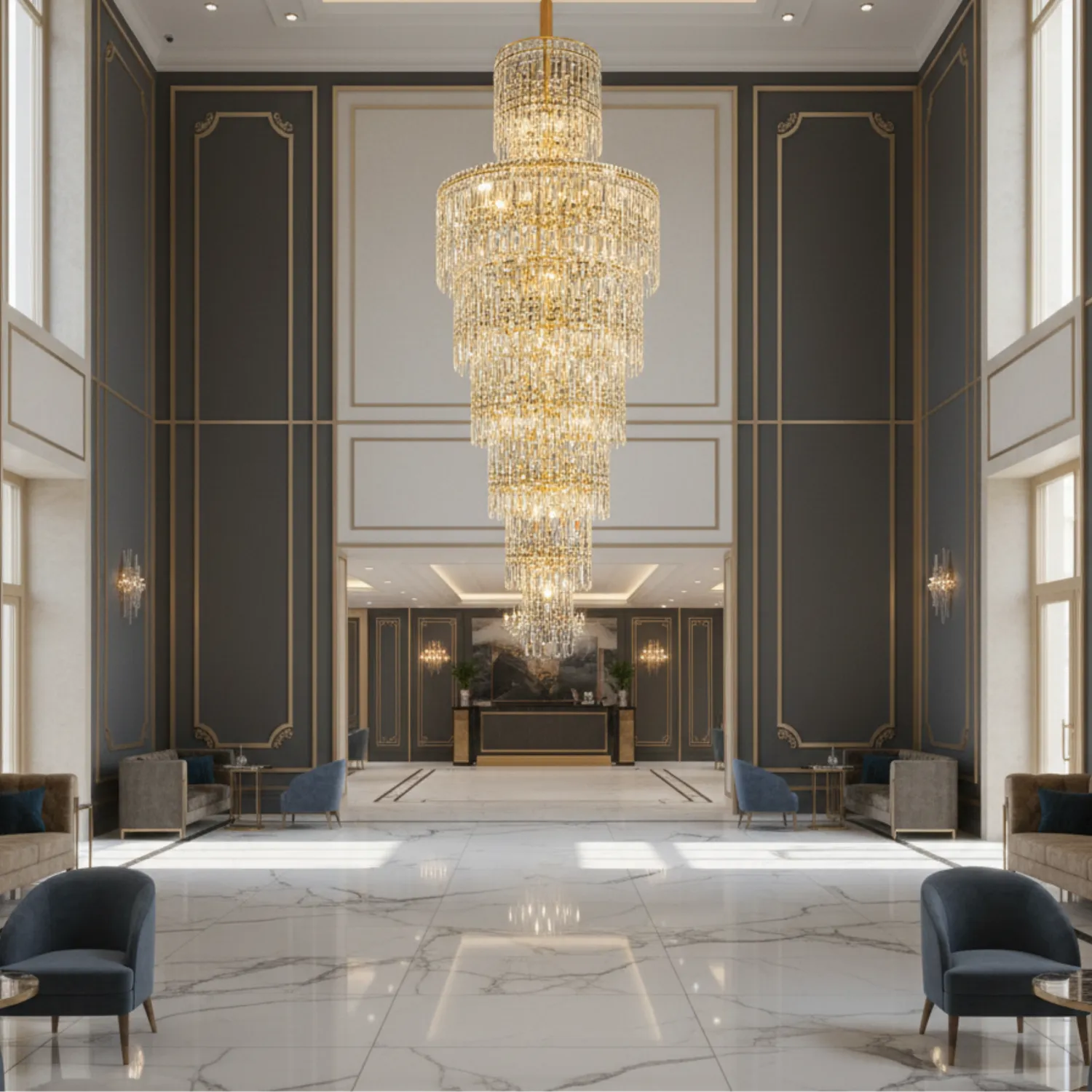 Alessandro Design Fall Regalis candelabru cristal auriu 29xE14