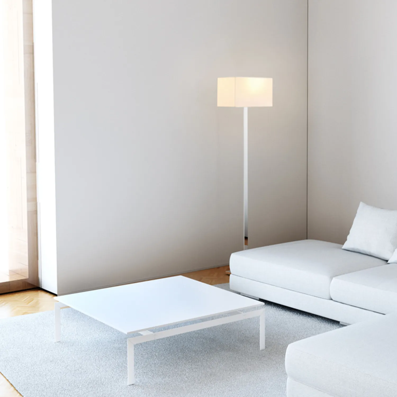 Rendl Plaza lampadar alb crom textil