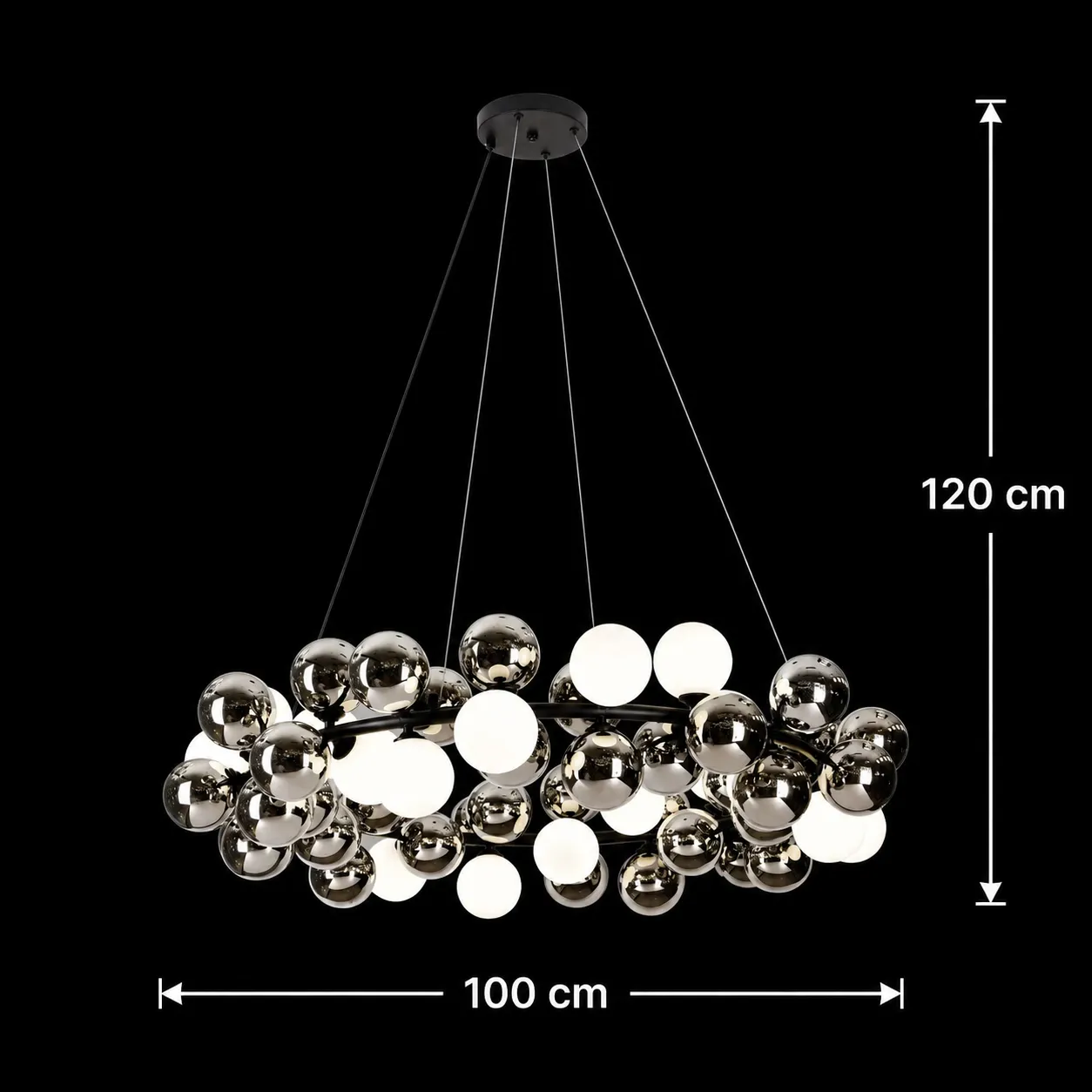 Mussel Supremo D100cm candelabru suspendat crom 20xG9