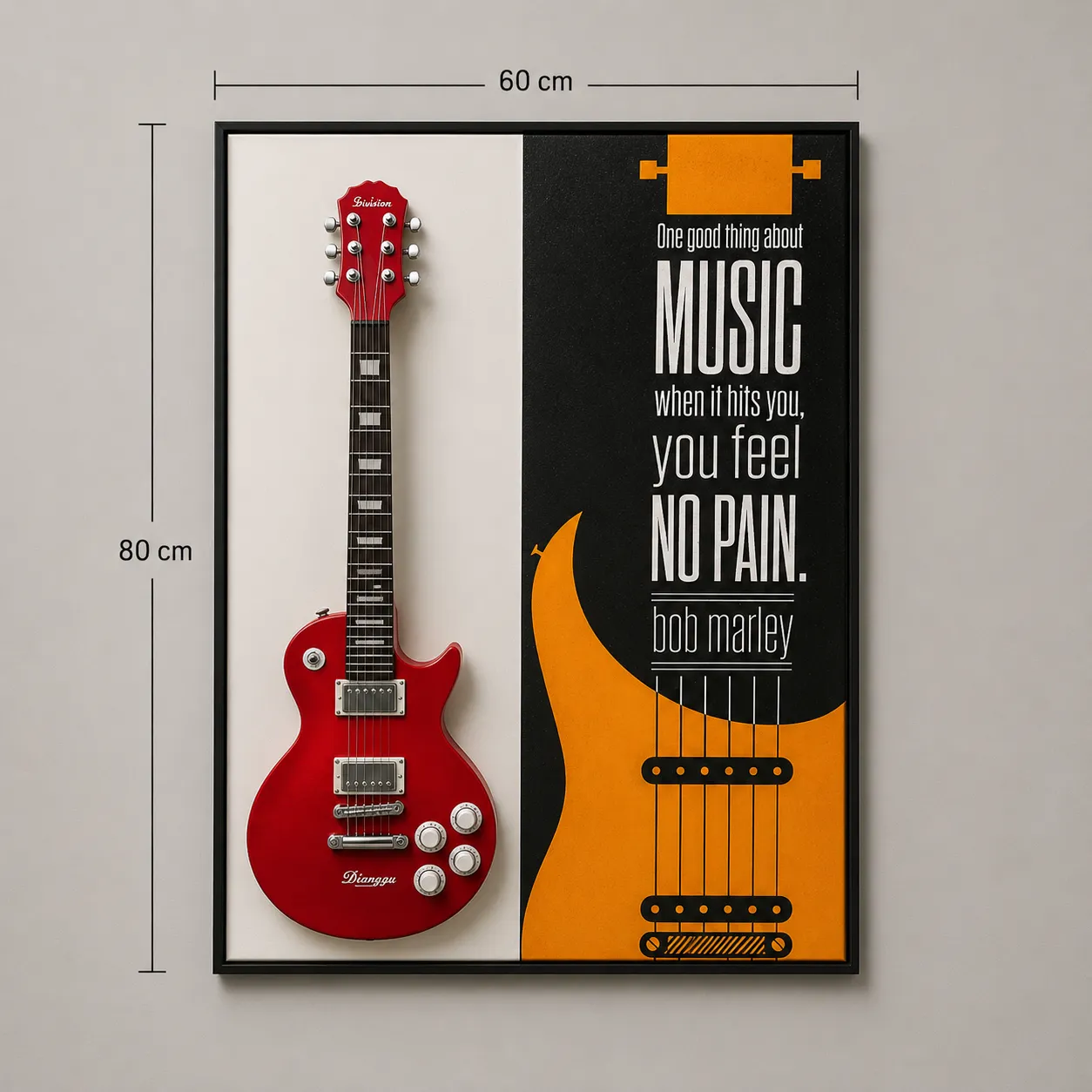 Alessandro Design Music Without Pain tablou decorativ 60x80 cm chitară