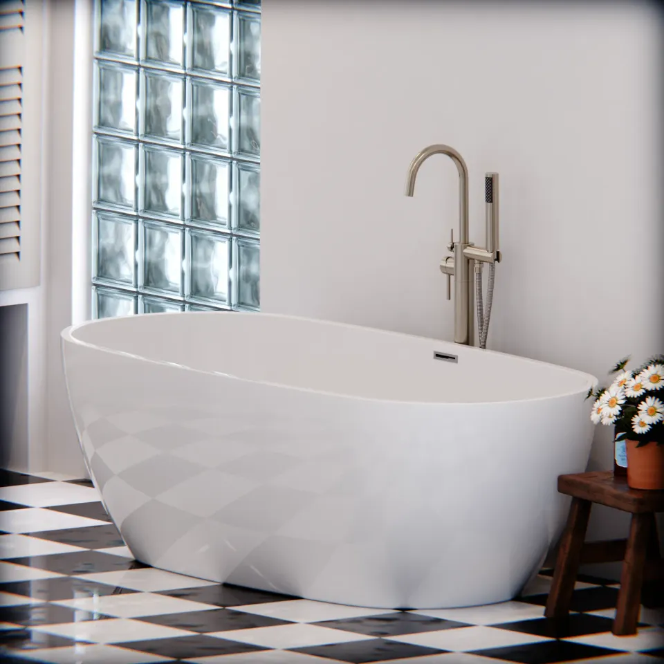 Alessandro Design cada freestanding semi-ovala 150x72 alba acril