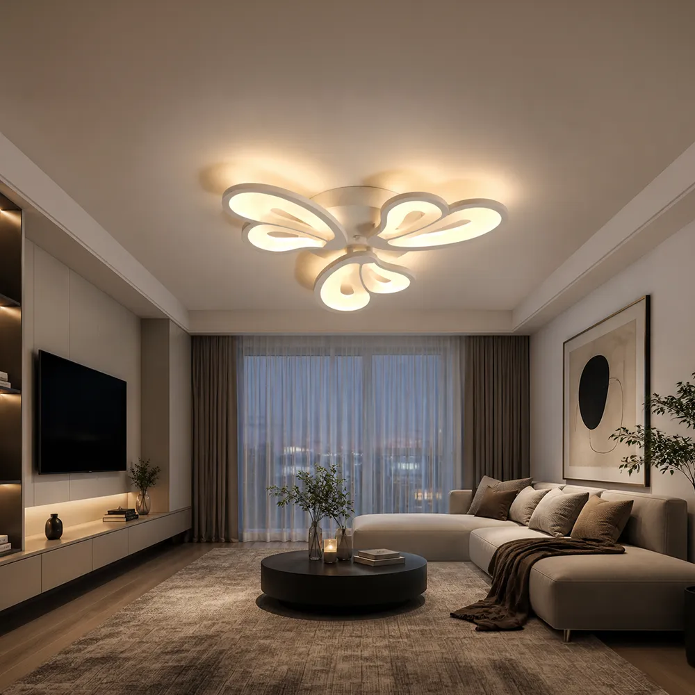 Alessandro Design Blossom lustra LED 40W alba cu telecomanda