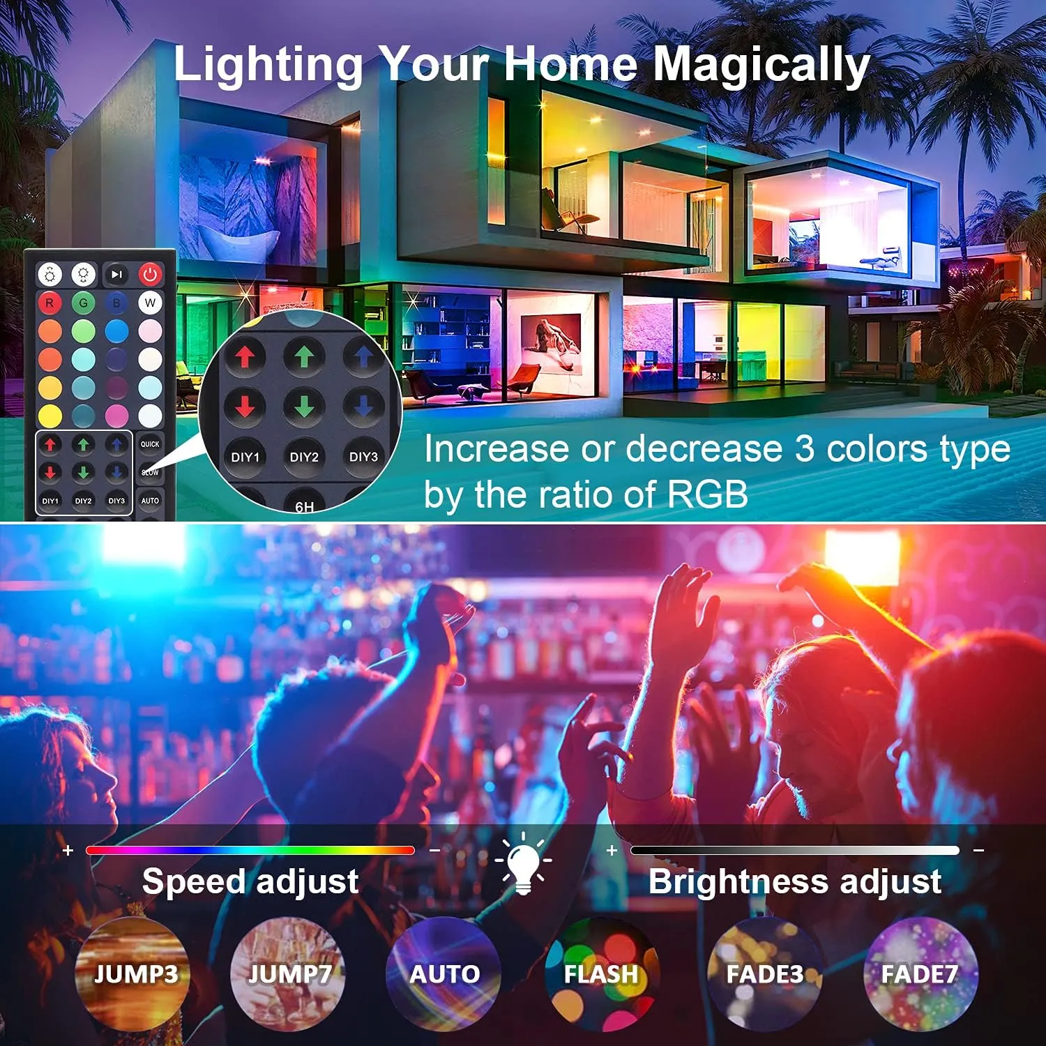 Ustellar 25W proiector LED RGB colorat exterior set 2 bucati