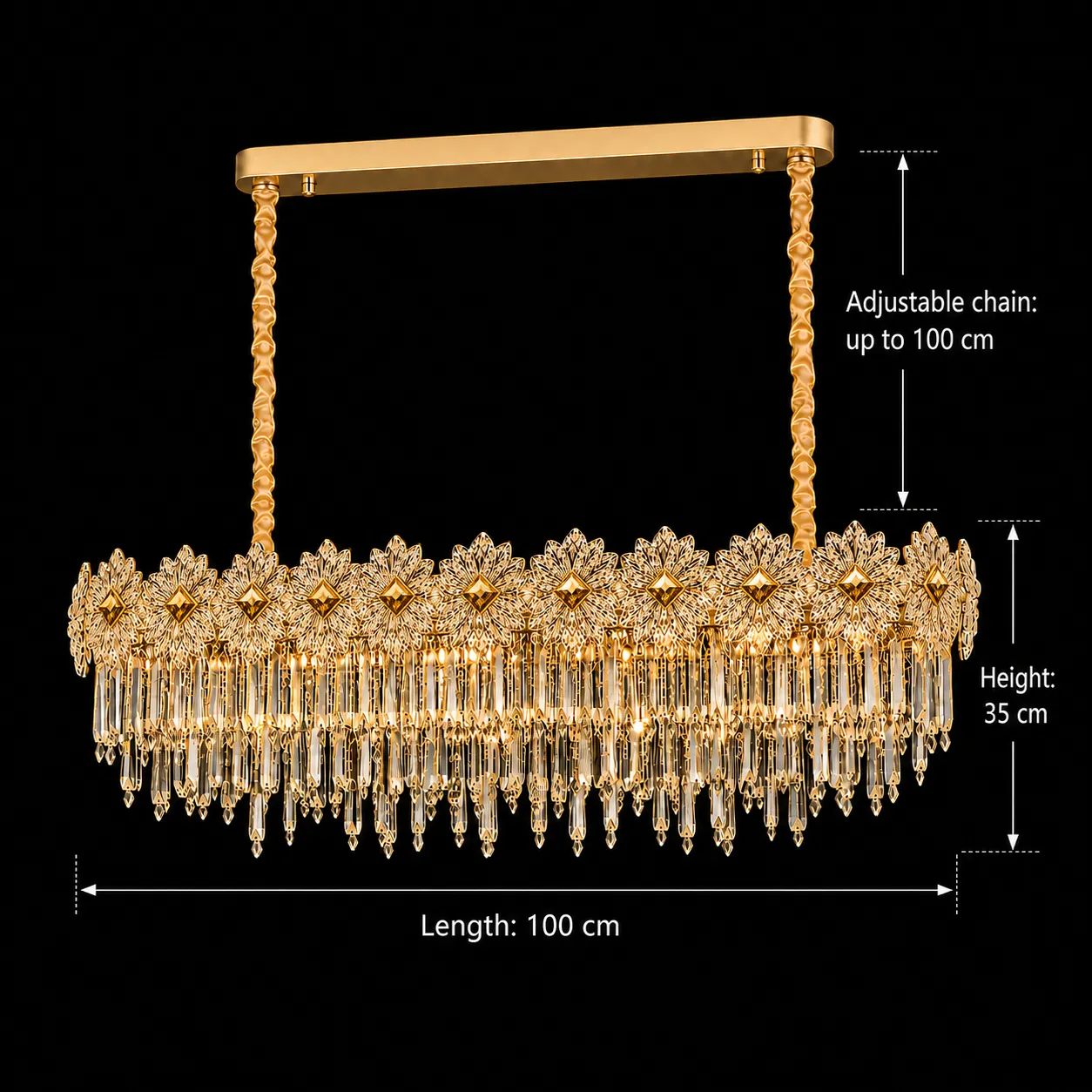 Alessandro Design FLEUR Supremo Candelabru E14 Auriu 100x35cm