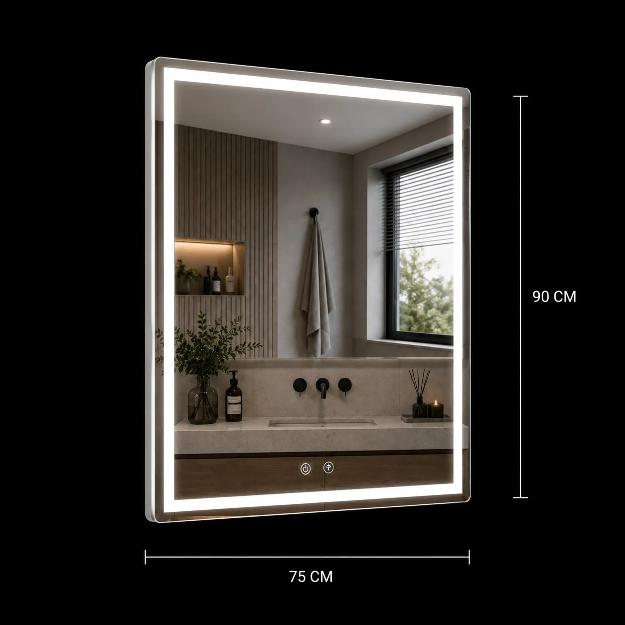 Alessandro Design WAMOSK oglinda LED 75x90cm alba senzor