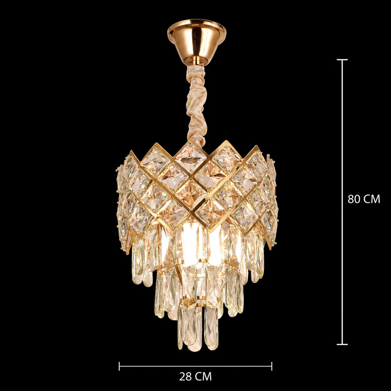 Alessandro Design Vectoria Petito candelabru cristal auriu 28cm