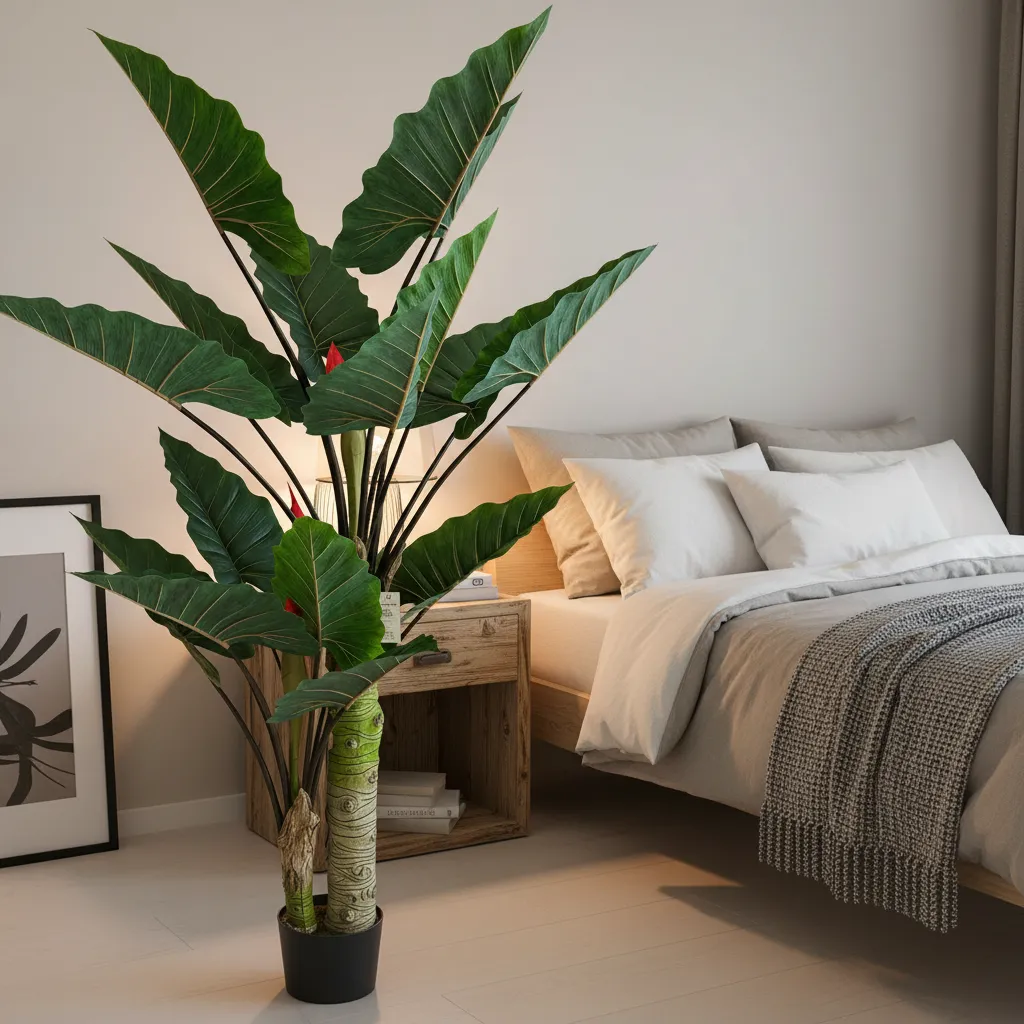Alessandro Design Alocasia planta artificiala verde 190 cm 2 trunchiuri