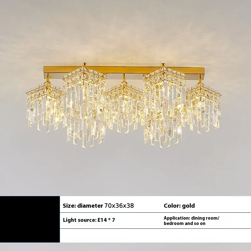 Alessandro Design Imperia candelabru cristal auriu 7xE14